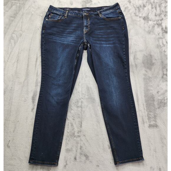 Vigoss Jeans Womens 18 Blue Classic Fit Jagger Skinny Mid Rise Stretch Denim - Picture 1 of 16
